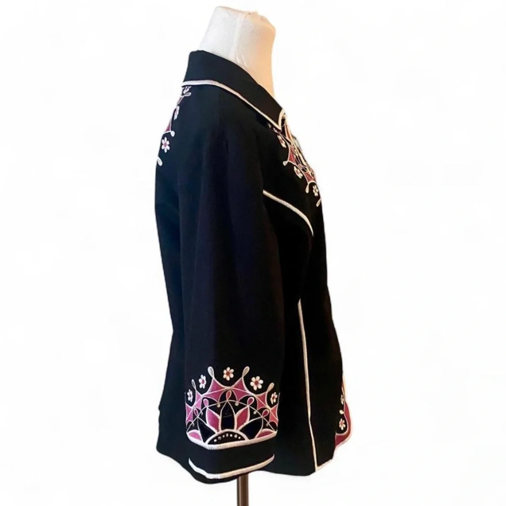 Bob Mackie Wearable Art Embroidered Blazer, Size L - Picture 3 of 9
